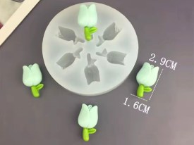 Molde silicona 6 tulipanes